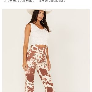 Mumu cowprint bell bottoms